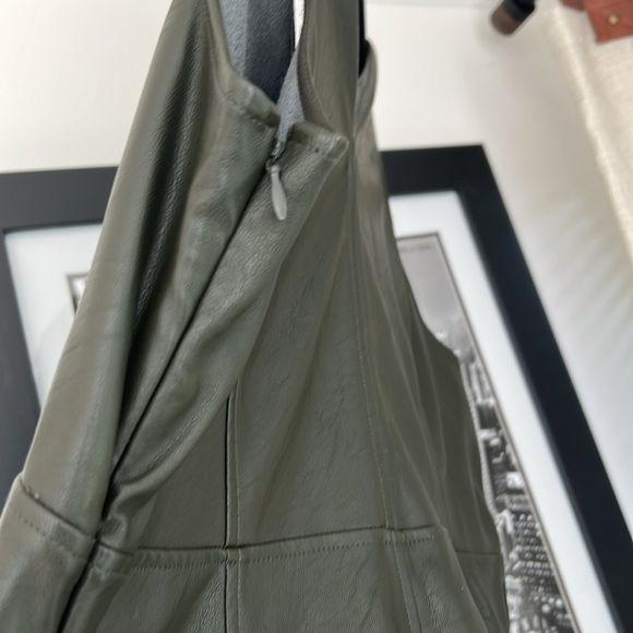 Green Faux Leather Midi Dress - Picture 4 of 5